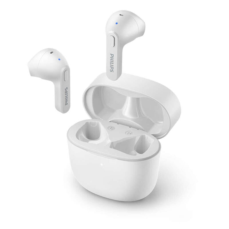 Auriculares Bluetooth Philips Tat2236 Con Estuche De Carga Autonomía 6h Blancos