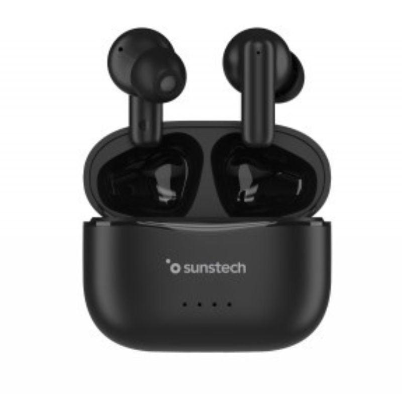Auriculares Bluetooth Sunstech Wavepodsbk Con Estuche De Carga Autonomía 4.5h Negros