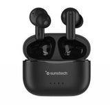Auriculares Bluetooth Sunstech Wavepodsbk Con Estuche De Carga Autonomía 4.5h Negros