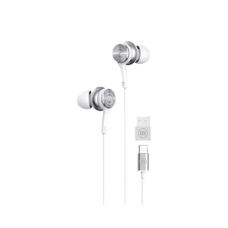 Auriculares Con Cable Maxell Xc1 Usb-C Con Adaptador Usb-A Blanco