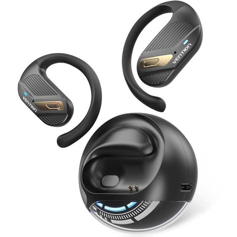 Auriculares Deportivos Bluetooth Vention Open Ear Openbeat O12 Nbub0 Con Estuche De Carga Negros