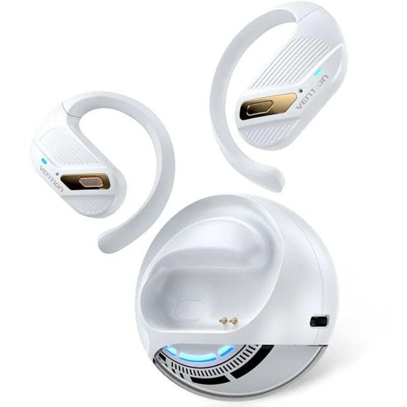 Auriculares Deportivos Bluetooth Vention Open Ear Openbeat O12 Nbuw0 Con Estuche De Carga Blancos