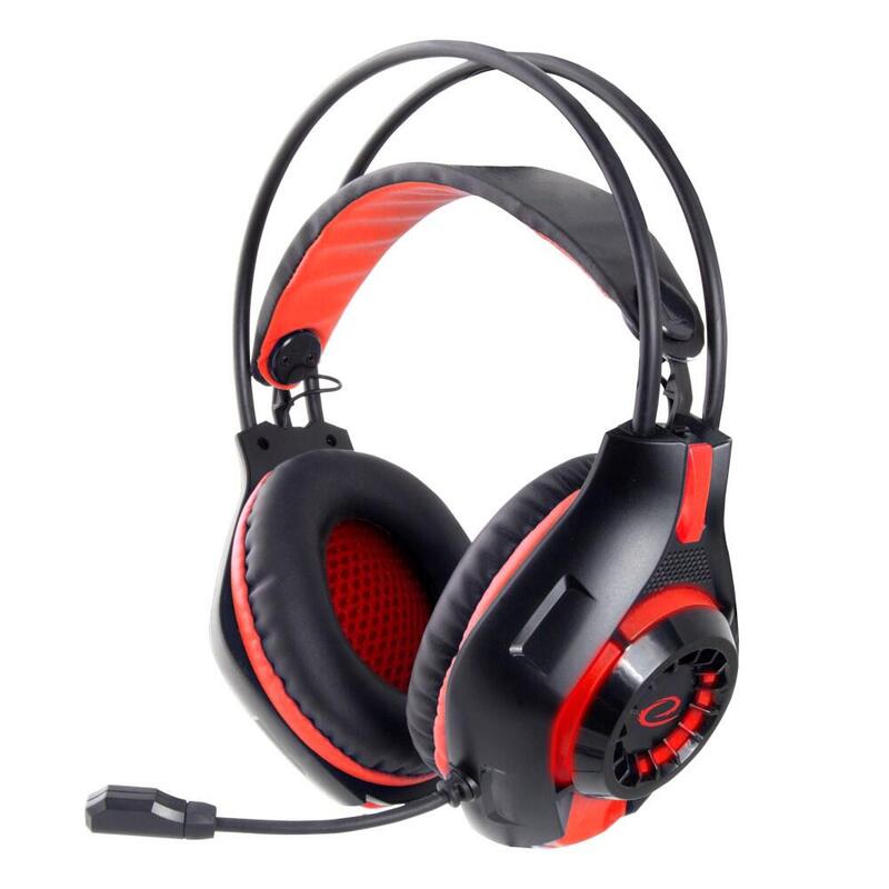 Auriculares Esperanza Egh420r Con Micrófono Diadema Negro, Rojo