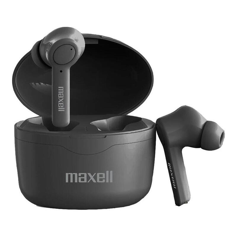 Auriculares Intrauditivos Bluetooth Inalámbricos Maxell Bass 13 Sync Up Con Estuche De Carga Negro