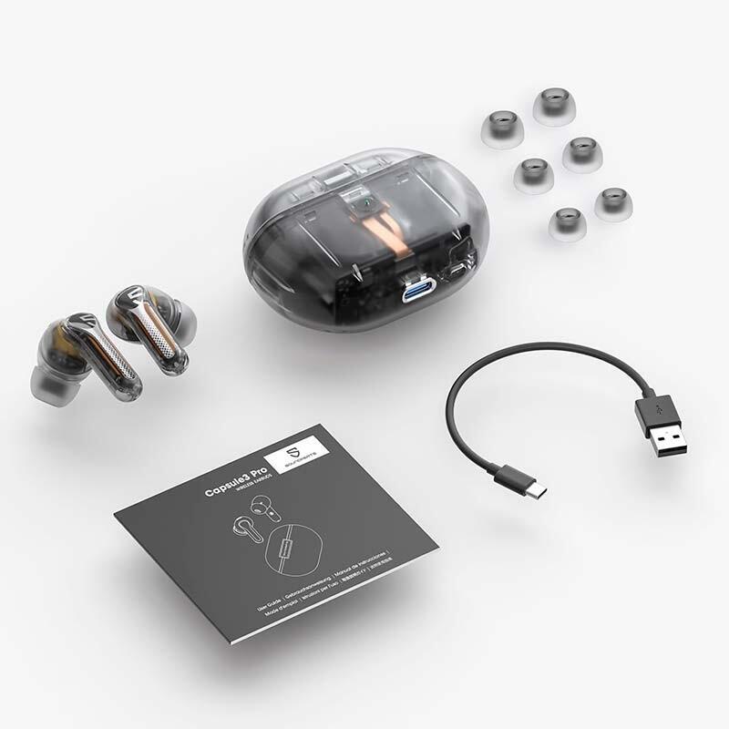 Auriculares  Soundpeats Capsule3 Pro Tws Negro Transparente  Bluetooth