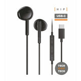 Auriculares Tech One Tech Eartech Tec1302 Con Micrófono Usb Tipo-C Negros