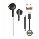 Auriculares Tech One Tech Eartech Tec1302 Con Micrófono Usb Tipo-C Negros