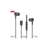 Auriculares Xo Ep81 Intrauditivos Con Microfono - Conexion Usb-C - Cable De 1.20m - Negro