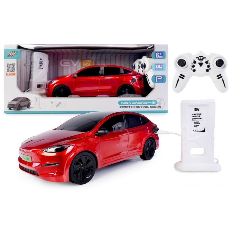 Auto R/C Con Estación Carga Rojo