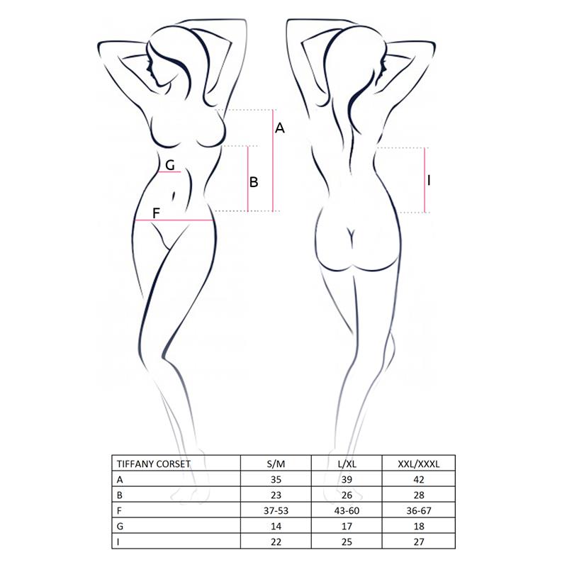 Corsé Tiffany  Negro/Rojo Talla (Interno):S/M