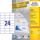 Avery 3474 Etiqueta Autoadhesiva Rectángulo Permanente Blanco 2400 Pieza(S)