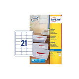 Paquete 25 Hojas Etiquetas Blancas Quick Dry-Impresoras De Inyección De Tinta-63,5x38,1 Mm Avery J8160-25