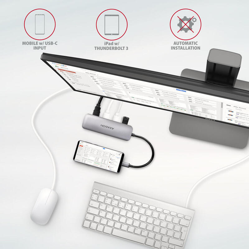 Axagon Hmc-Hcr3a 3x Usb-A+ Hdmi+ Sd/Microsd Usb-C 3.2 Gen 1 Hub 20cm Alámbrico Usb 3.2 Gen 1 (3.1 Gen 1) Type-C Gris