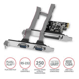 Axagon Pcea-Psn Pcie-Adapter Mit 1x Parallel-+ 2x Seriell-Ports - Asix Ax99100 Tarjeta Y Adaptador De Interfaz Interno Paralelo, Rs-232