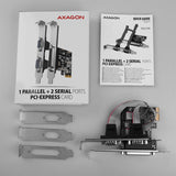 Axagon Pcea-Psn Pcie-Adapter Mit 1x Parallel-+ 2x Seriell-Ports - Asix Ax99100 Tarjeta Y Adaptador De Interfaz Interno Paralelo, Rs-232