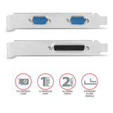 Axagon Pcea-Psn Pcie-Adapter Mit 1x Parallel-+ 2x Seriell-Ports - Asix Ax99100 Tarjeta Y Adaptador De Interfaz Interno Paralelo, Rs-232