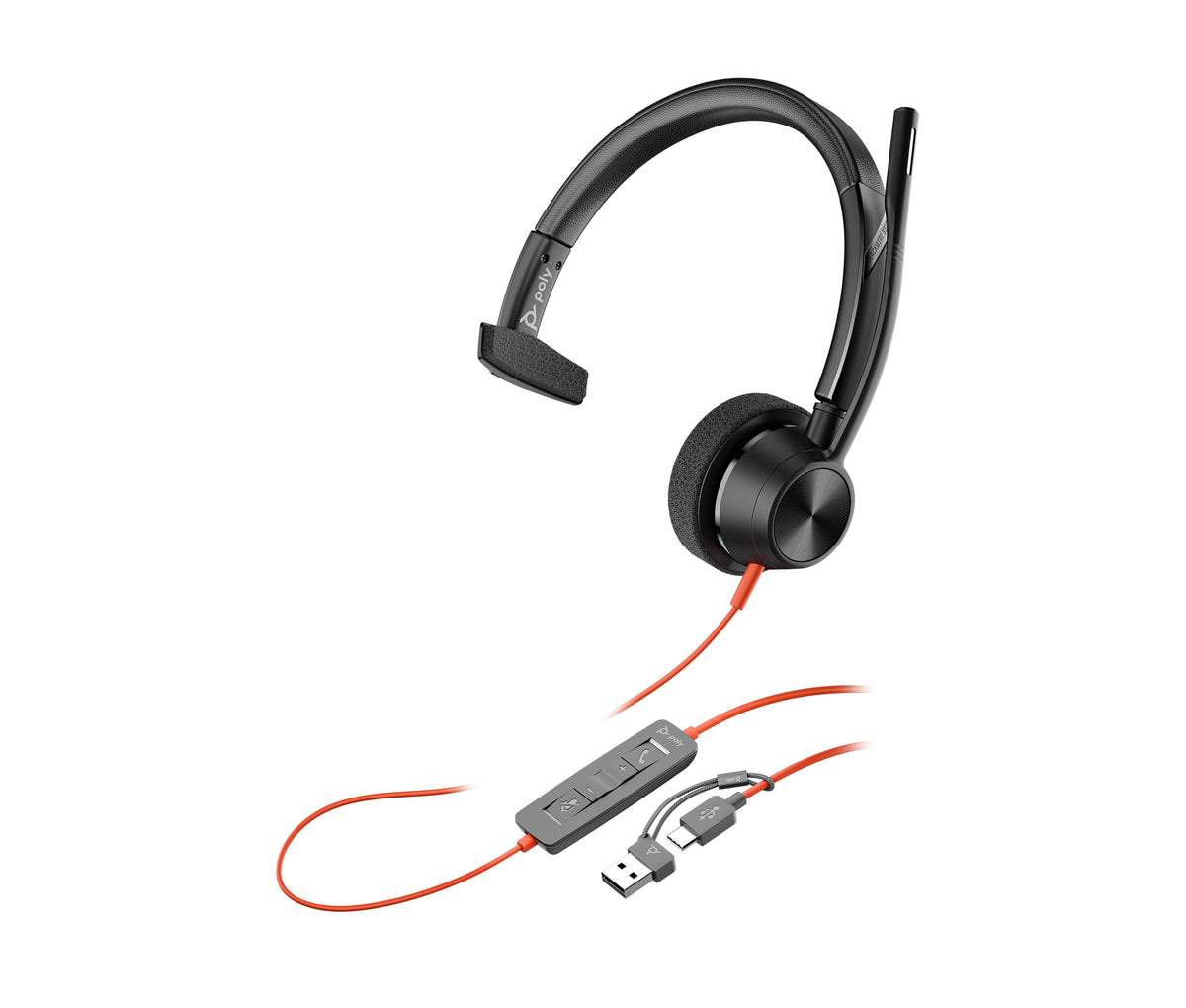 EAN 0197498428987 - HP Poly Blackwire 3310 Monaural USB-C Headset +USB-C/A Adapter Alámbrico Diadema Business/Everyday USB Ti imagen 7