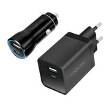 Logilink Usb-A C Charging Kit, 15 W, Each 1x Usb-A, 1x Usb-C, Negro