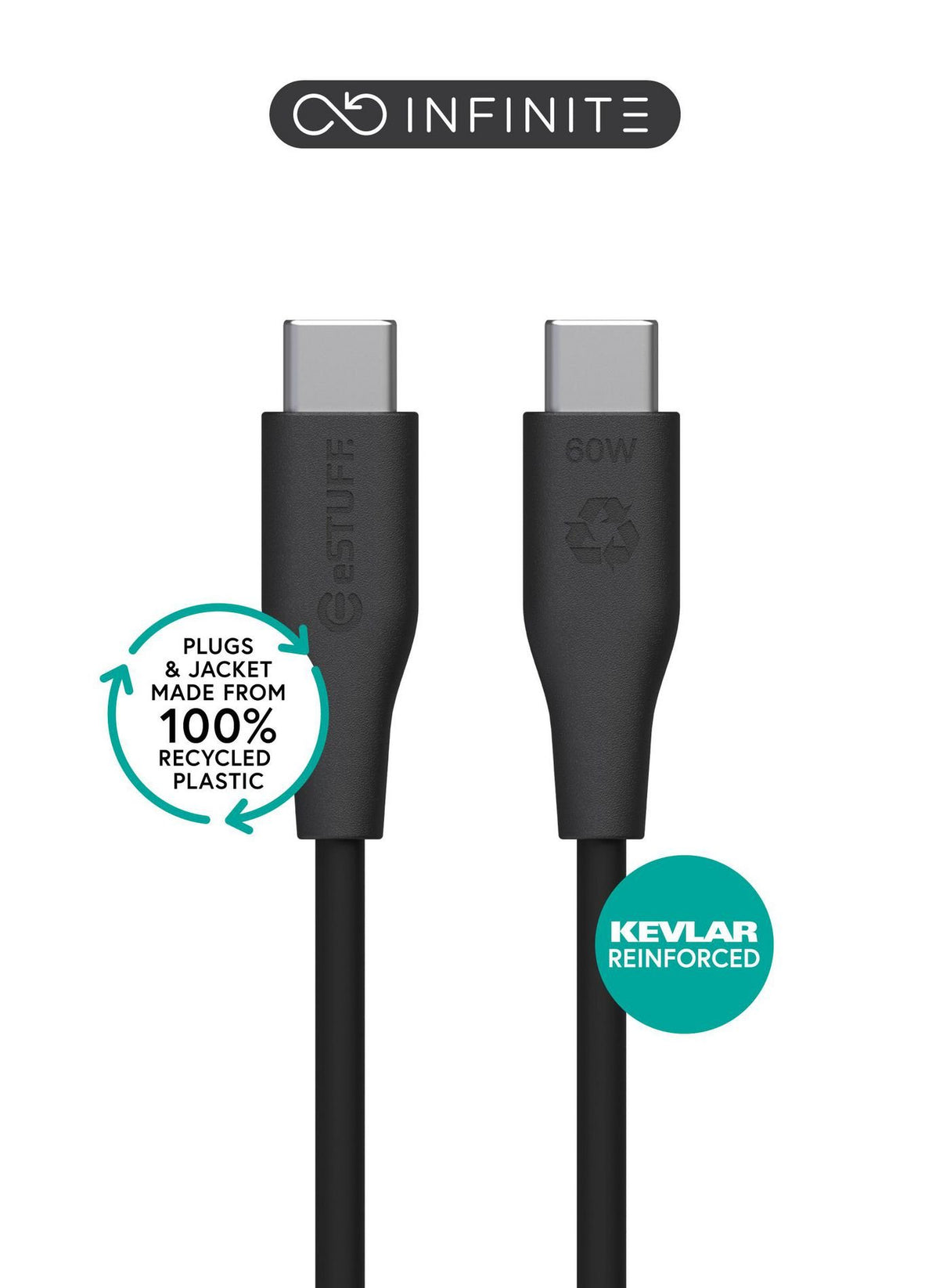EAN 5715328134676 - eSTUFF ES604180-BULK cable USB USB 2.0 1 m USB C 60 W Negro imagen 1