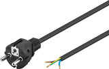 Cable Alimentacion Cee-7/7 90º Schuko A Ext. Pelado 2,00m Negro 16a H05-Vv-F3g  3 X  1.5 Mm²