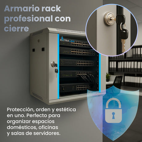 EAN 5902560368574 - Extralink Cabinet rack EX.8574 400mm 600mm 450 mm hanging Openable 19'' Bastidor de pared imagen 8