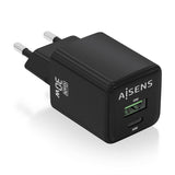 Aisens Cargador Gan 30w, 1xusb-C Pd3.0 Qc4.0, 1xusb-A Qc3.0, Negro