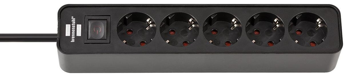 Brennenstuhl 1153250000 Base Múltiple 1,5 M 5 Salidas Ac Interior Negro