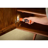 Destornillador Inalámbrico Black+Decker Bcf603c-Qw, 3,6 Voltios Naranja/Negro, Batería De Iones De Litio 1,5 Ah Bcf603c-Qw