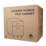 Mobile File Cabinet, 2-Drawer, W Lock, Negro