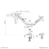 Neomounts Soporte De Escritorio De Movimiento Completo Para 2 Pantallas De 17-27" 7kg Ds70-750bl2