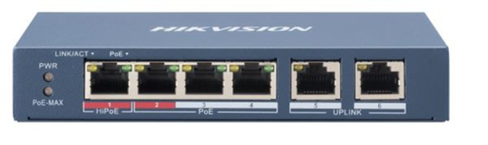 Switch Hikvision Poe 4-Port  L2 Unmanaged Ds-3e0106hp-E