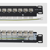 Startech.Com Startech - Durchgangspatchpanel - Con Gestión De Cables-Barra, Inline-Acoplamientos - Rack Montable - Cat 6a - Stp - Rj-45 X 24 - Negro & Plateado - 1u - 48.3 Cm (19")