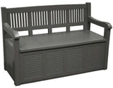 Banco De Jardin Con Cajón De Almacenaje 280l Color: Gris Oscuro 130x60x85cm Modelo: Salzburg