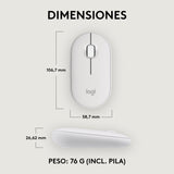 Ratón Logitech Pebble 2 M350s Wireless + Bluetooth Blanco 910-007013
