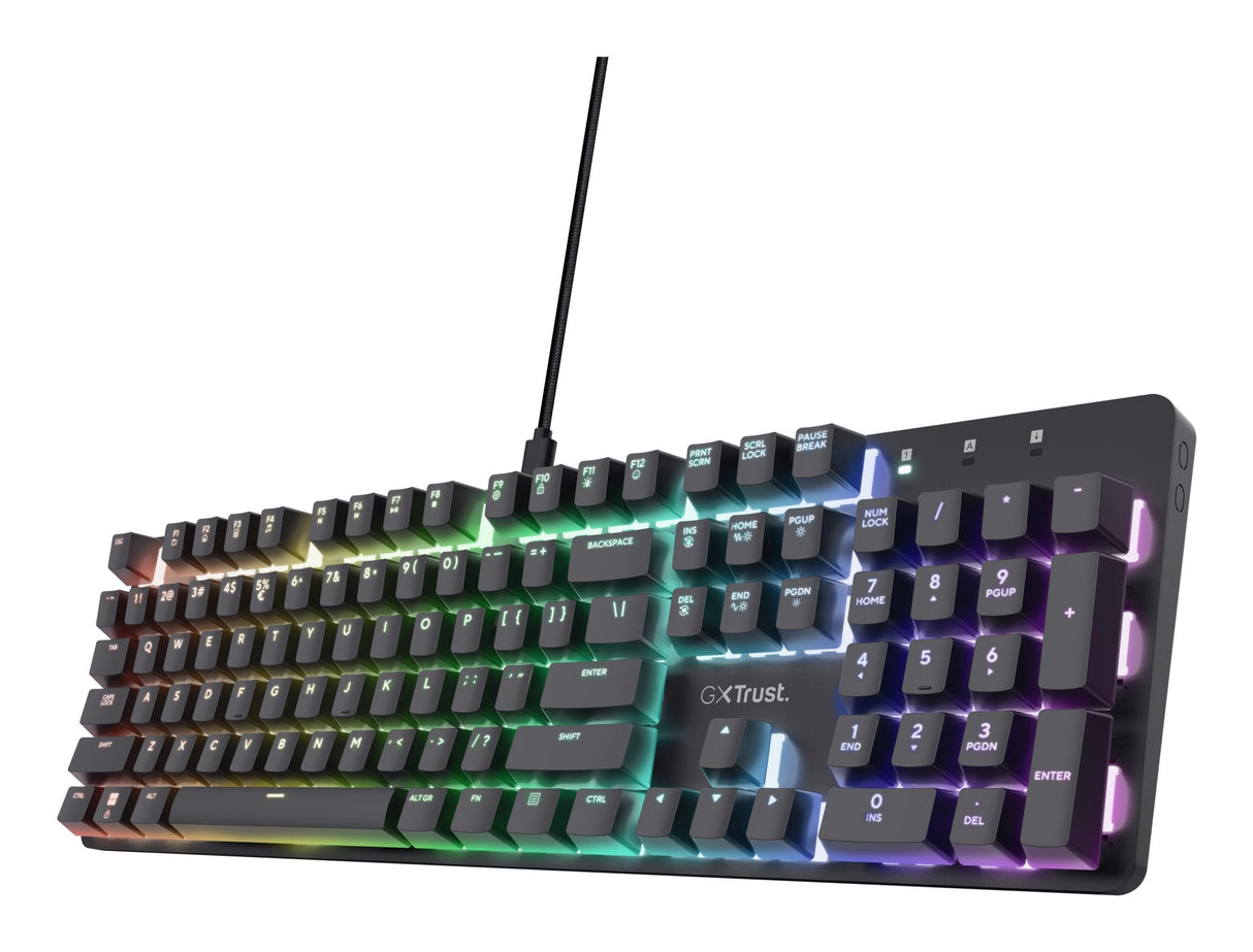 Teclado Trust Gxt 871 Zora Mecánico Layout Pt Retroiluminado Rgb