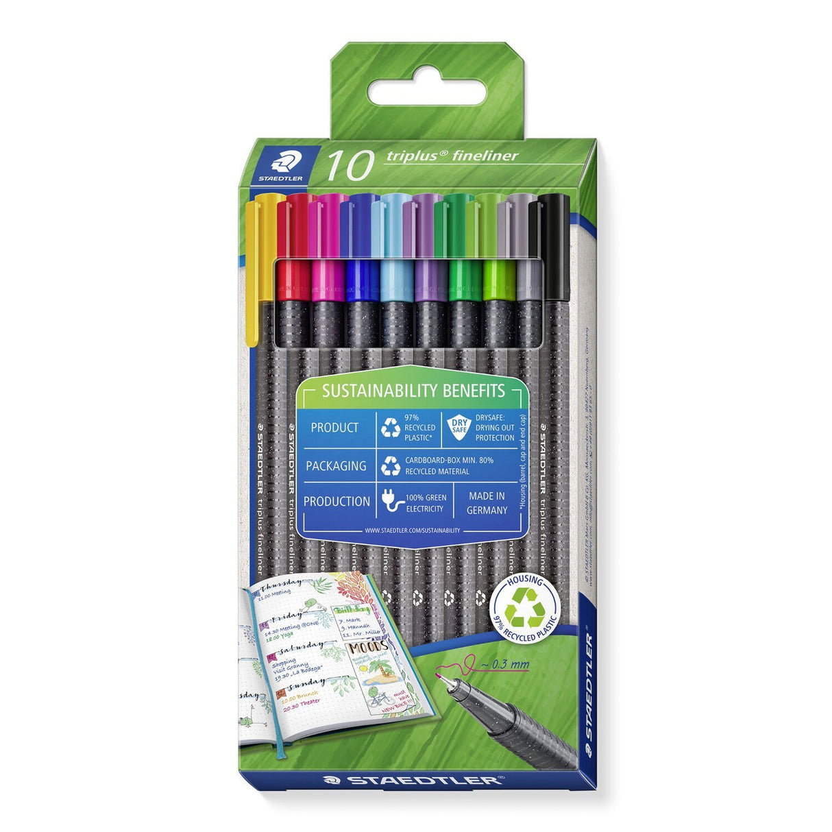 EAN 4007817099957 - Staedtler 334 RC10 rotulador de punta fina Fino Colores surtidos 10 pieza(s) imagen 1