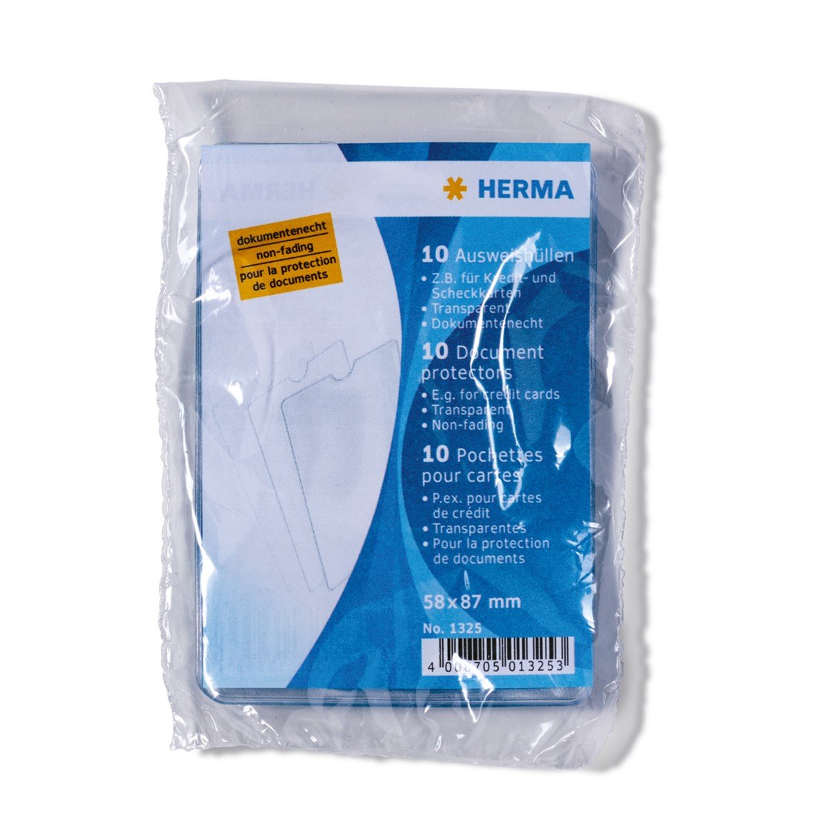 1x10 Herma Id Card Sleeves 58x87 1325