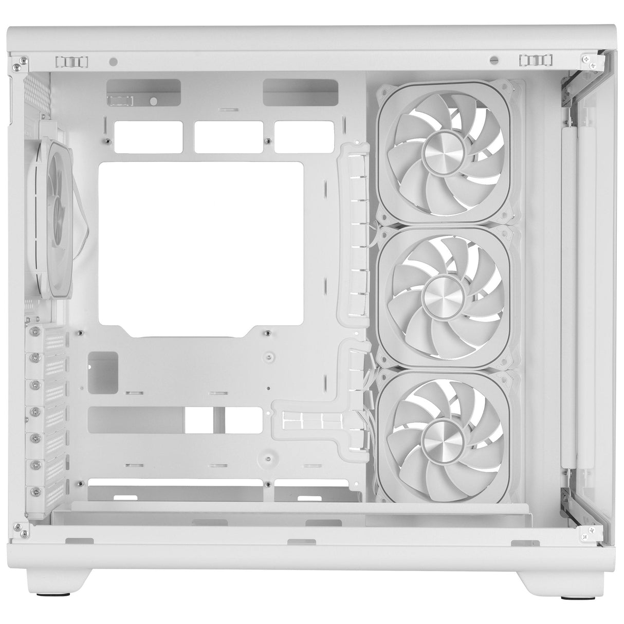 Caja Pc  Atx Mars Gaming Mc-Revmaxw Pantalla Lcd 11.8" Cristal Templado 4x Ventiladores Argb Blanco