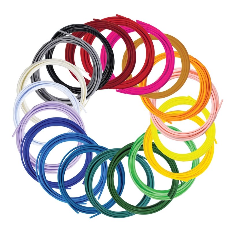 EAN 8170050243886 - 3Doodler Filament FLOW 20 PLA 20 Farben Nachfüllpack Ácido poliláctico (PLA) Negro, Azul, Verde oscuro, R imagen 1