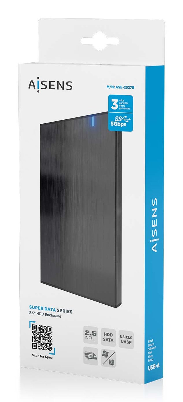 EAN 8435739902141 - AISENS ASE-2527B caja para disco duro externo Carcasa de disco duro/SSD 2.5" imagen 8
