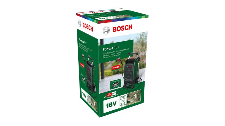 Bosch Hidrolimpiadora A Batería Fontus (Gen2) Solo, 18 Voltios Verde/Negro, Sin Batería Ni Cargador, Power For All Alliance 06008b6102
