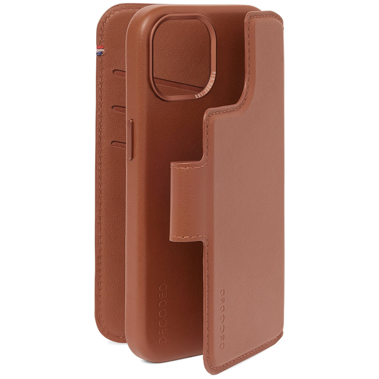 Decoded Leather Detachable Wallet For Iphone 15 Plus Tan