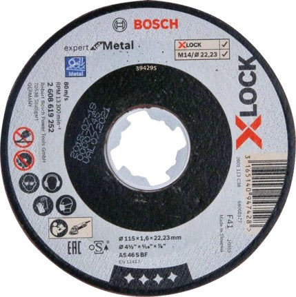 Bosch Disco De Corte X-Lock Expert For Metal 115mm Recto 2608619252