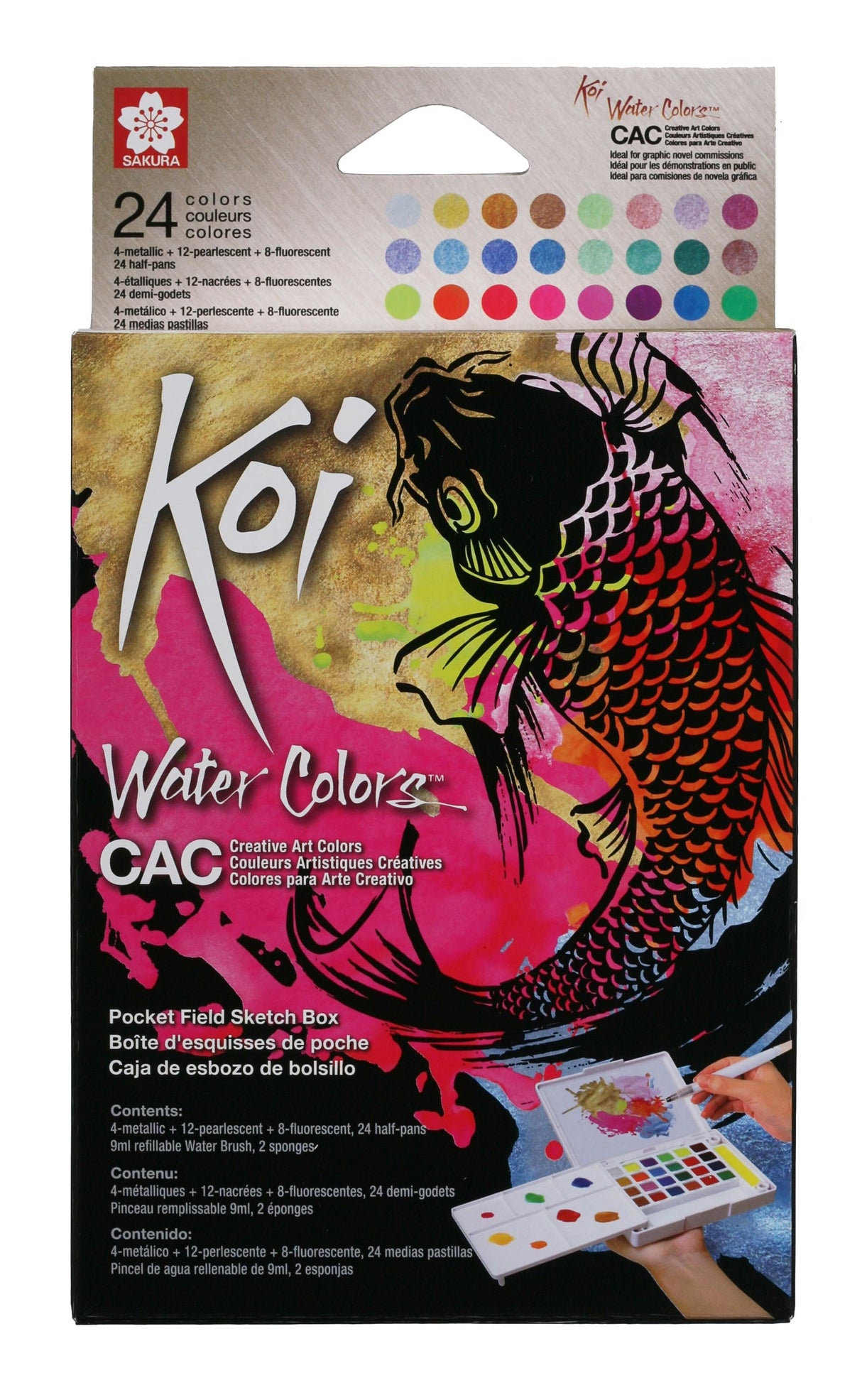 Talens Sakura Koi Water Colors Sketch Box 24 Creative Art Colores Surtidos