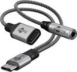 Goobay 74524 Cable De Audio 0,15 M Usb Type-C + 3.5mm Negro, Gris
