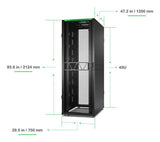 Armario Rack  Apc Netshelter Sx Gen 2 2124 Al X 750 An X 1200 P Mm Con Laterales Para Suelo Negro 45u 19"