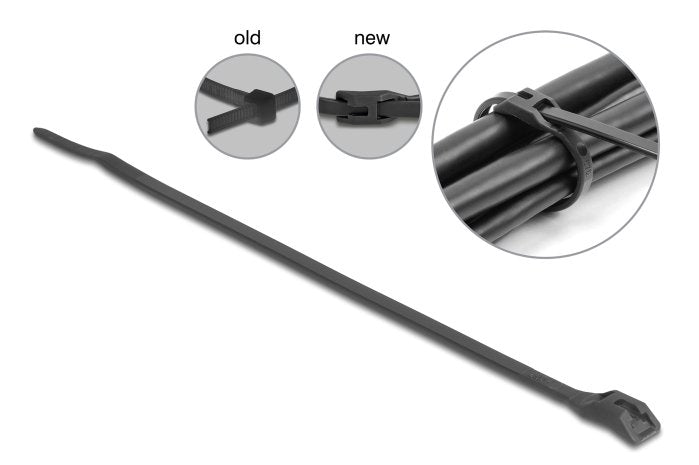 Delock 19467 Brida Para Cables Con Cabeza Plana La 150 X An 3,6 Mm 100 Piezas Negro