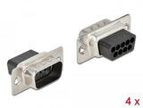 Delock 66708 Conector Negro, Plata