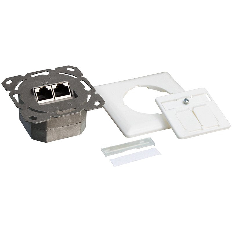 Logilink Cat.6 Wall Outlet 2xrj45 Stp Horizontal, Signal Blanco