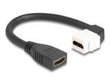 Delock Keystone Modul Cable Hdmi Buchse Zu Buchse 90° Gewinkelt 8k 60 Hz 20 Cm Schwarz
